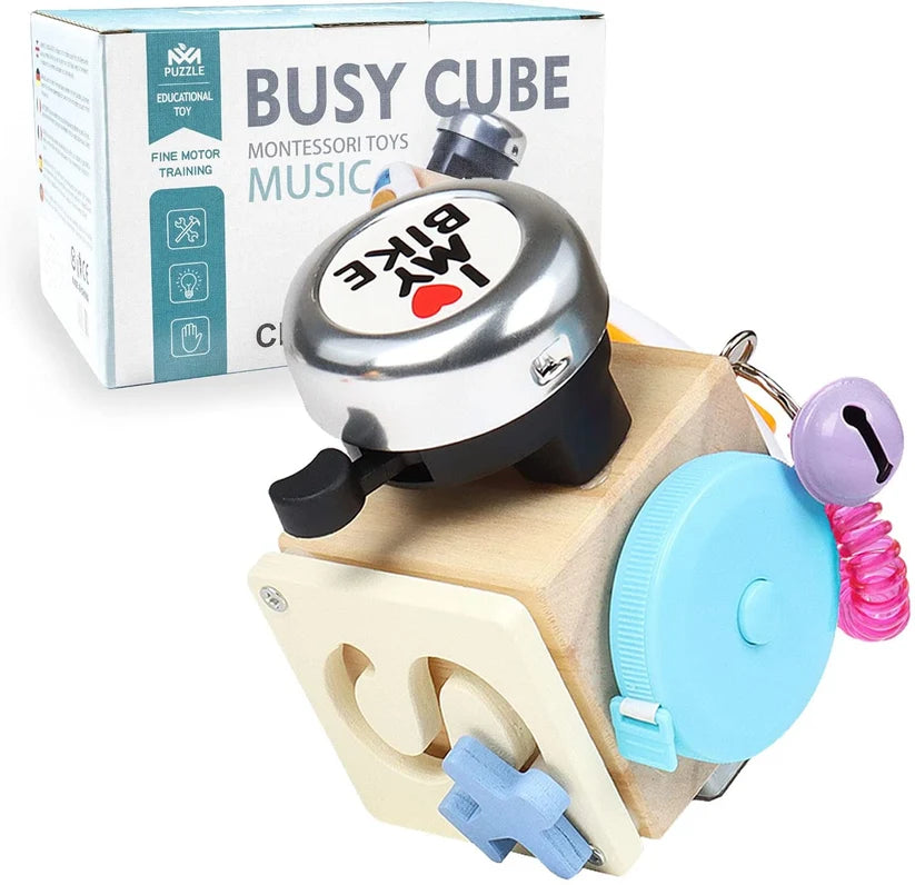 Montessori Sensory Activity Wooden Busy Cube - 334