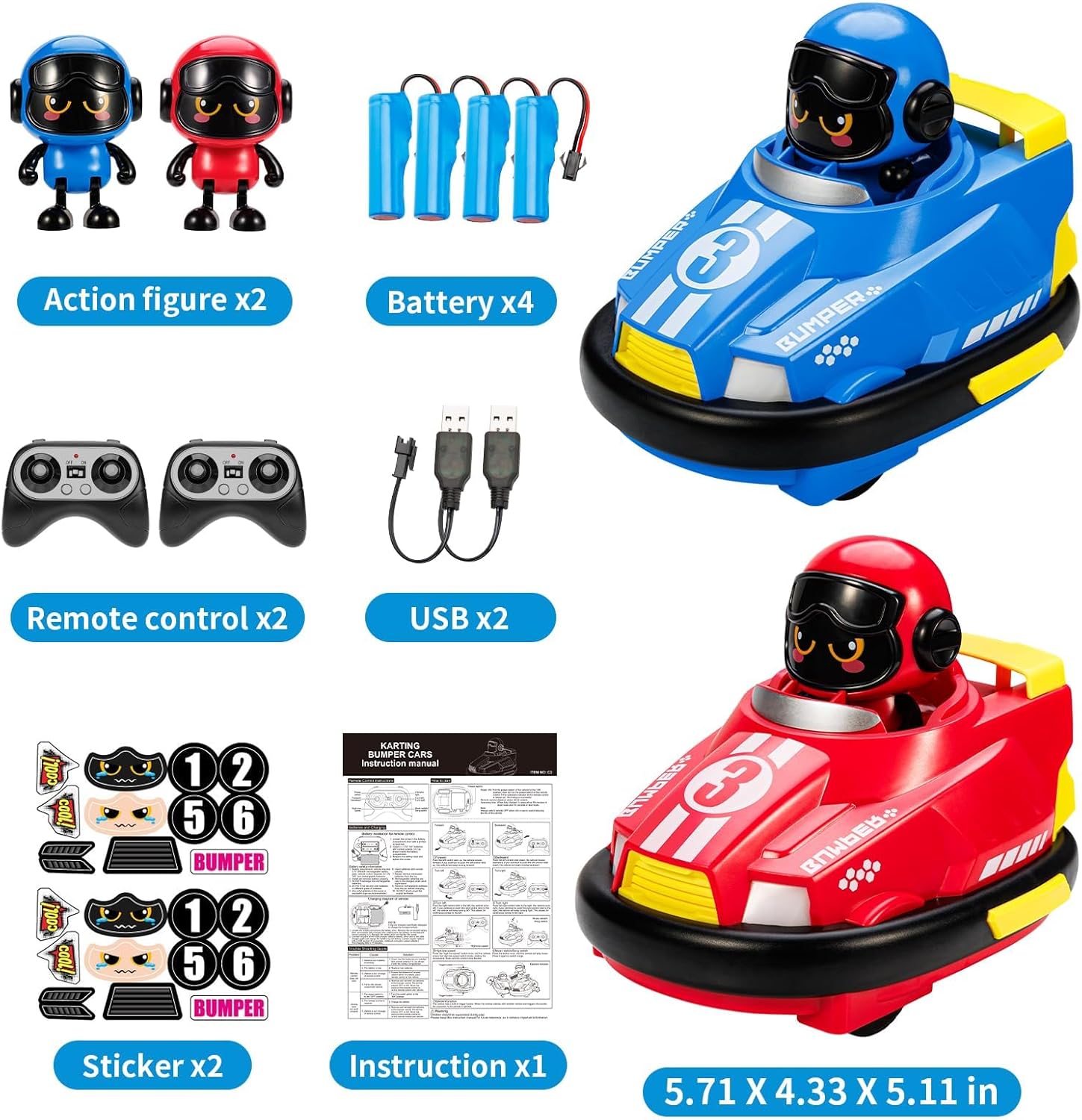 VS RC Bumper Cars – 2 Player Remote Control Battle Set - 192