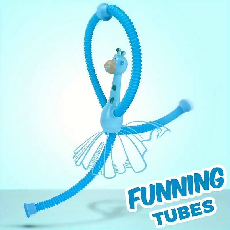 Suction Cups Sensor Toys Giraffe Pop Tubes Fidget Toy - Blue-Pink-Purple-Yellow - Odeez | Educational Toys Pakistan 