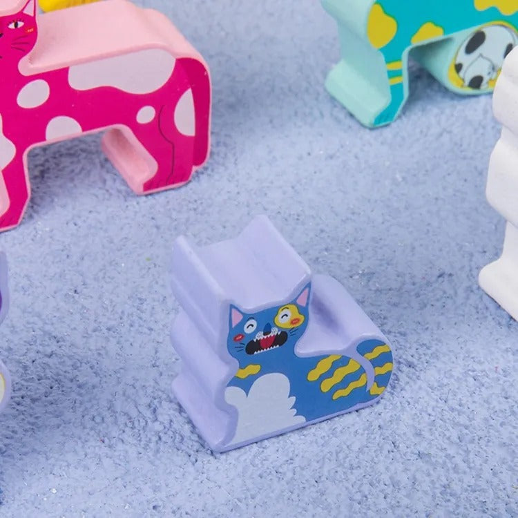 Wooden Cat Pattern Challenge Blocks - 12 Pieces - Default Title - Odeez | Educational Toys Pakistan 
