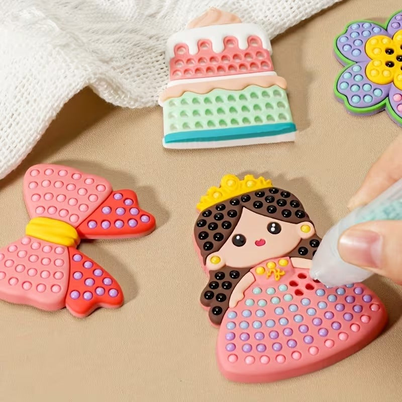 DIY Rainbow Bead Decorative Pen Kit 500+ Beads Craft Set for Kids - N2B
