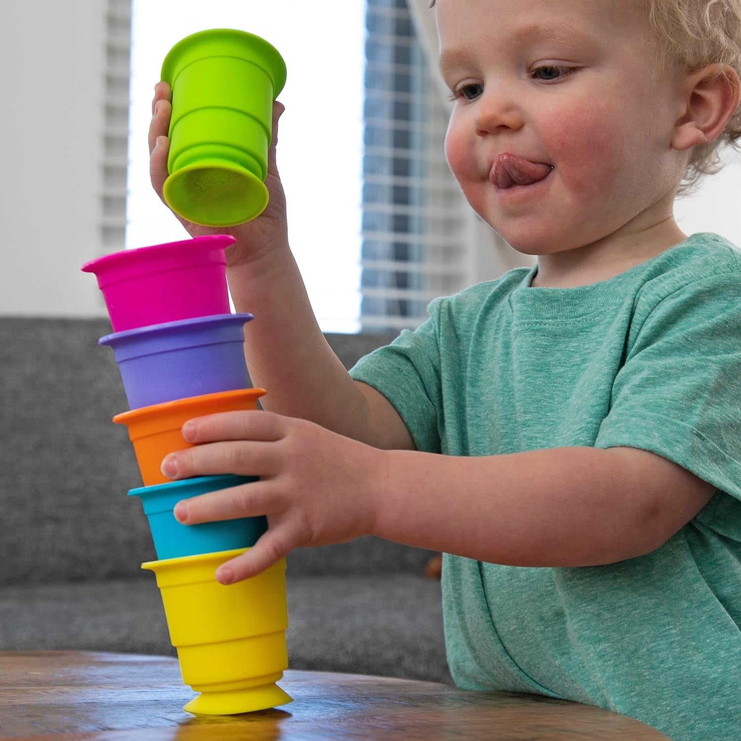 Colorful Soft Rubber Stacking Cups - 6 pieces - Default Title - Odeez | Educational Toys Pakistan 