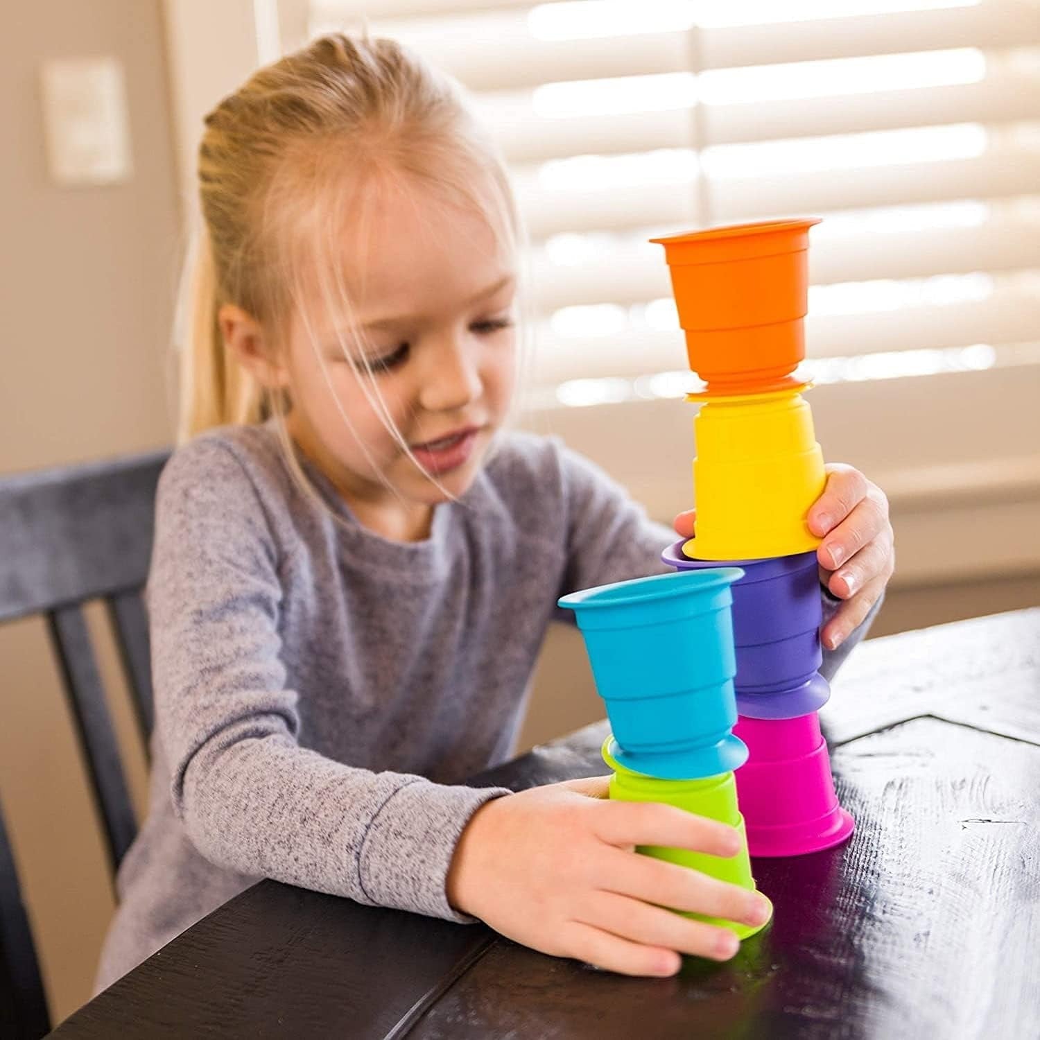 Colorful Soft Rubber Stacking Cups - 6 pieces - Default Title - Odeez | Educational Toys Pakistan 