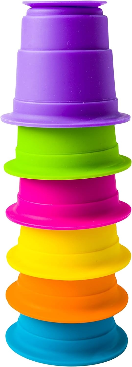 Colorful Soft Rubber Stacking Cups - 6 pieces - Default Title - Odeez | Educational Toys Pakistan 