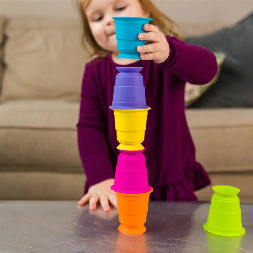 Colorful Soft Rubber Stacking Cups - 6 pieces - Default Title - Odeez | Educational Toys Pakistan 