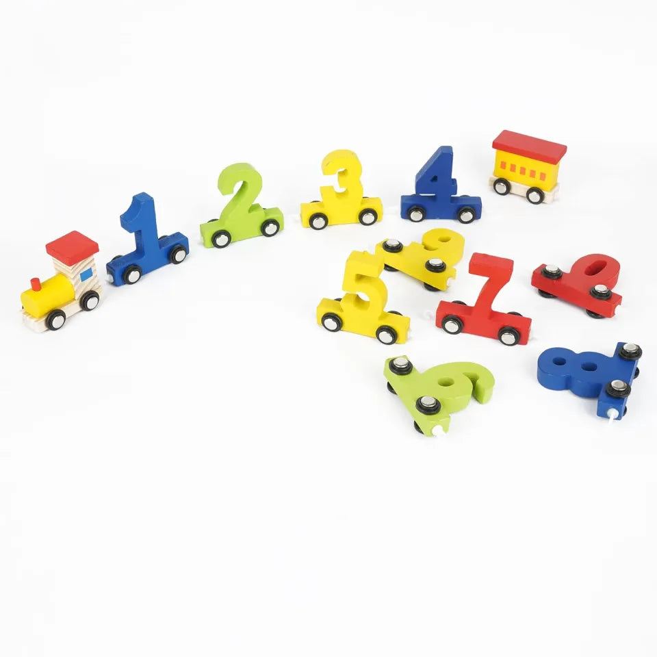 Wooden Colorful Numbers Train 0-9