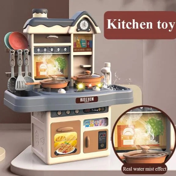 Interactive Pretend Play Kitchen Set for Kids with Lights and Sounds 8113