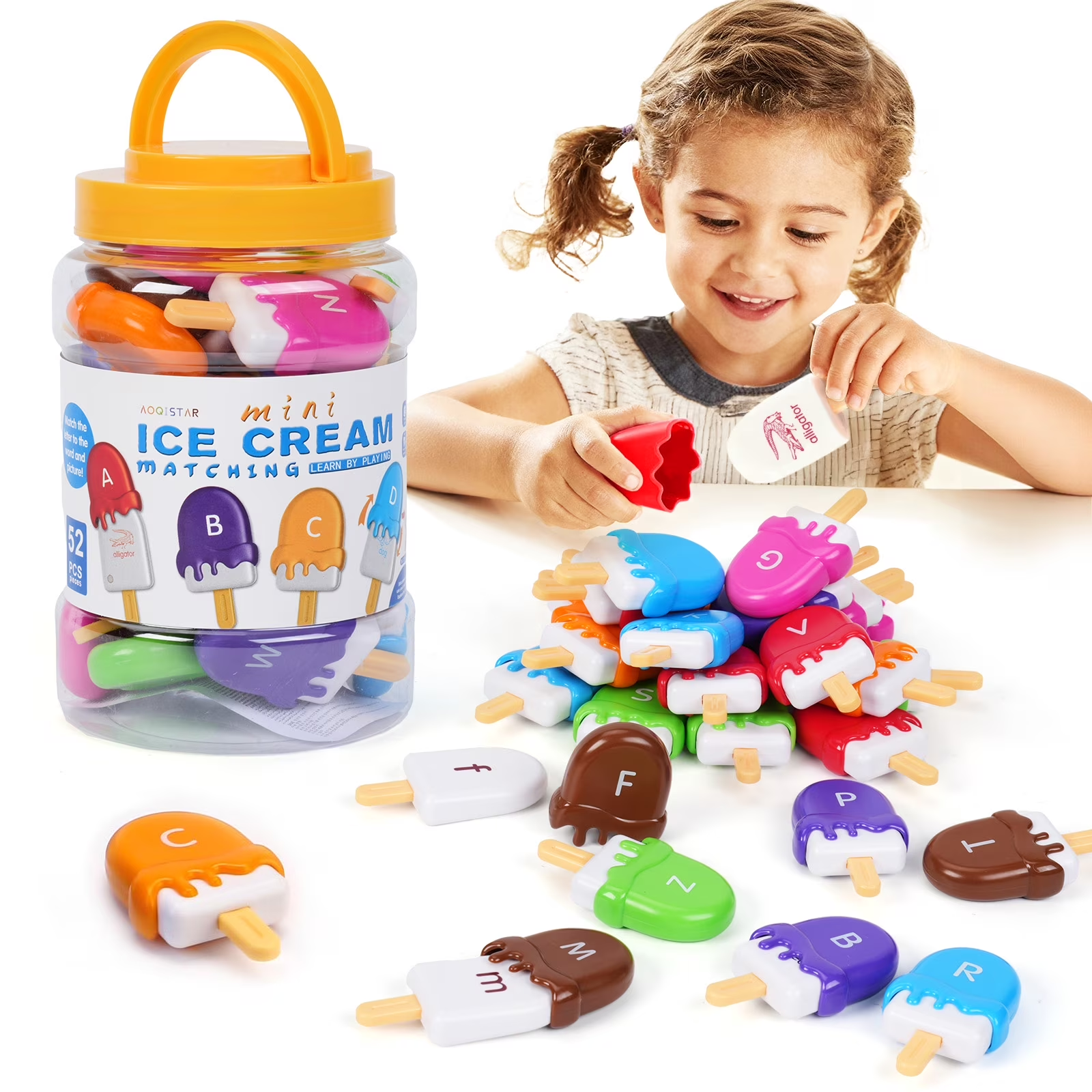Ice Cream Letter Matching and Color Sorting for Toddler 26 pieces - 856