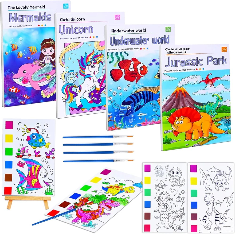 Magic Painting 12 illustrations Book - Random Design - XHB - Default Title - Odeez | Educational Toys Pakistan 