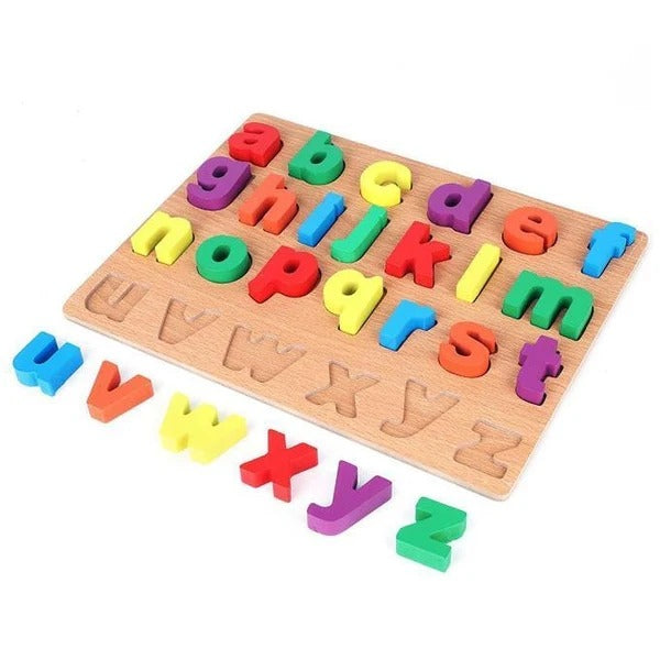 3D Wooden Alphabets Learning Board - a to z - Default Title - Odeez | Educational Toys Pakistan 