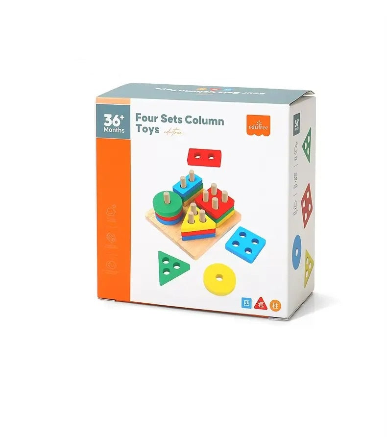 2 in 1 Geometrical Shapes Learning Four Columns with Marker - 848 - Default Title - Odeez | Educational Toys Pakistan 