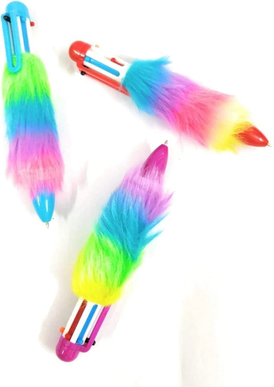 6 in 1 Retractable Multicolor Feather Fur Ball Pen - Default Title - Odeez | Educational Toys Pakistan 