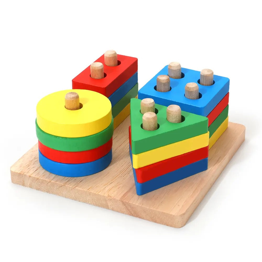 2 in 1 Geometrical Shapes Learning Four Columns with Marker - 848 - Default Title - Odeez | Educational Toys Pakistan 