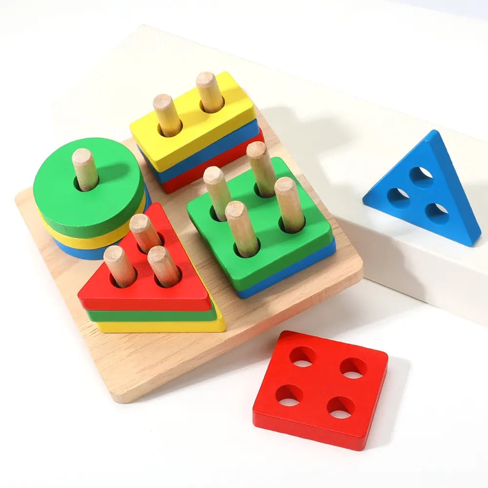 2 in 1 Geometrical Shapes Learning Four Columns with Marker - 848 - Default Title - Odeez | Educational Toys Pakistan 