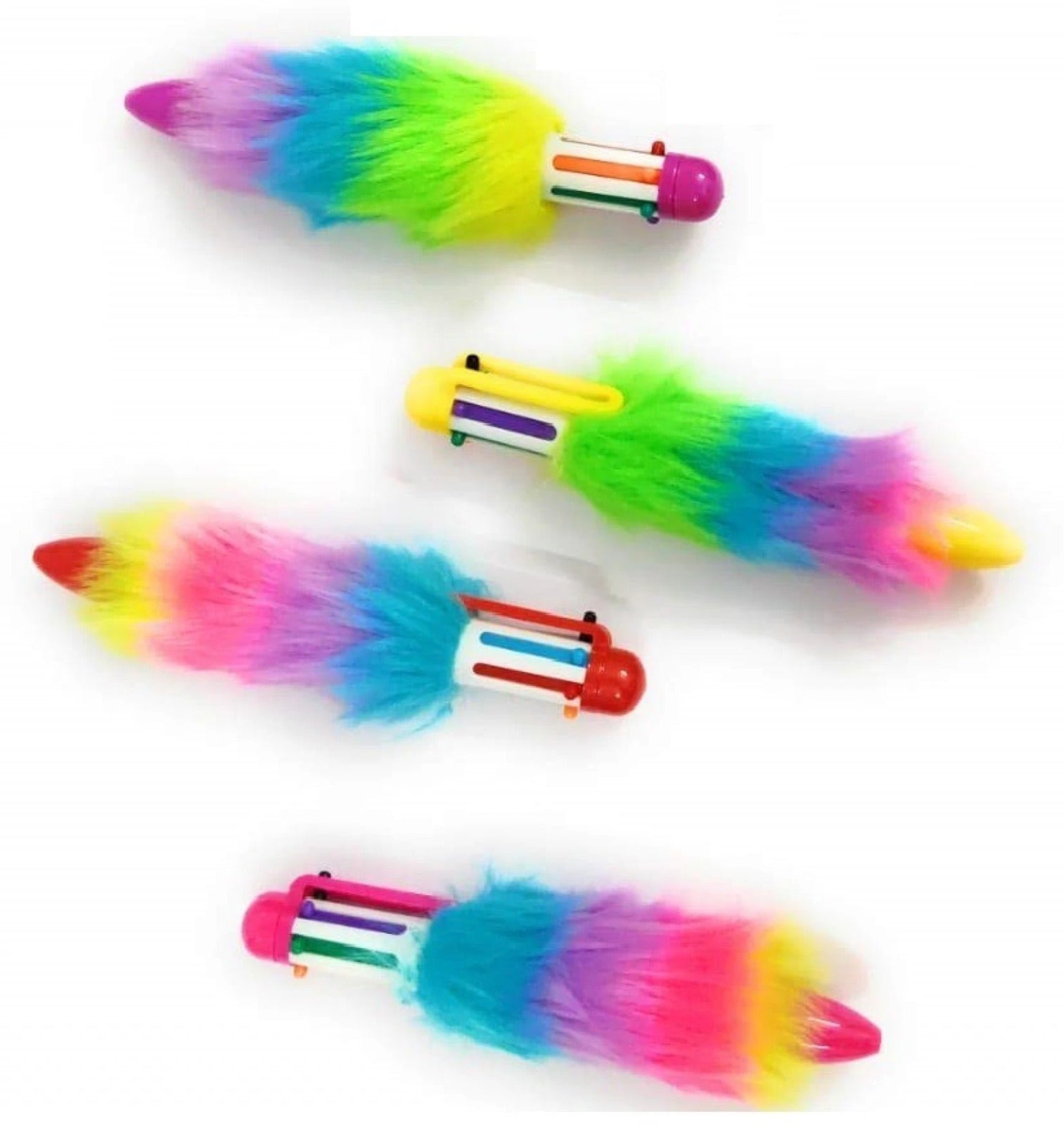 6 in 1 Retractable Multicolor Feather Fur Ball Pen - Default Title - Odeez | Educational Toys Pakistan 