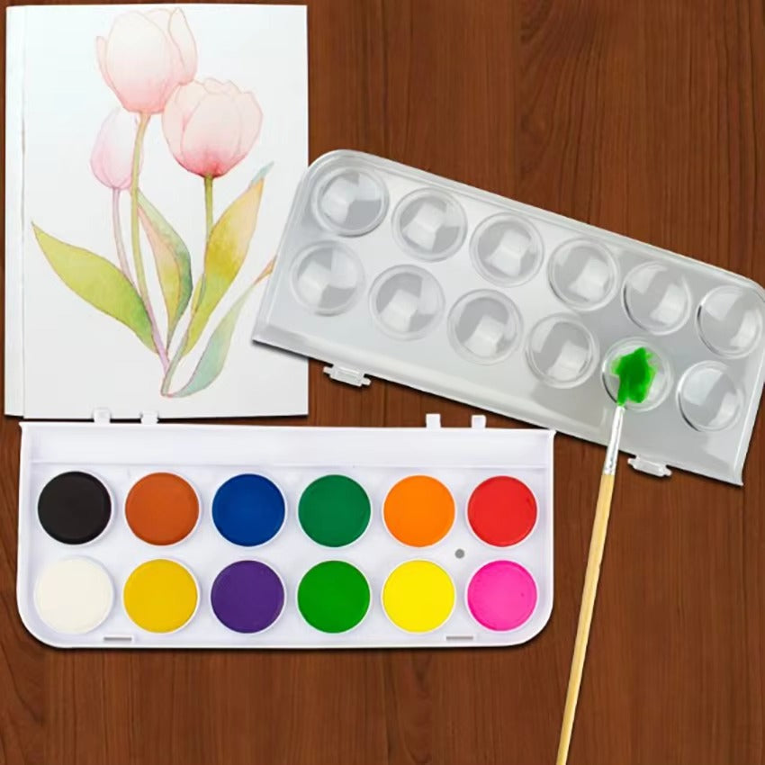 Water Color Painting Set - 12 Colors - Default Title - Odeez | Educational Toys Pakistan 