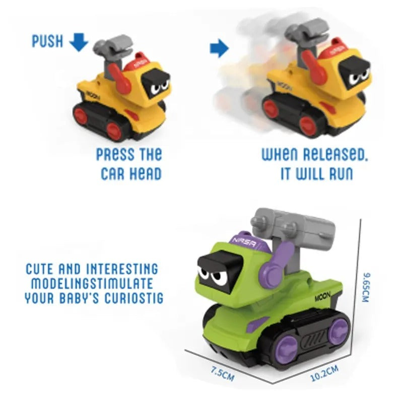 Mini Space Theme Vehicle Press Inertia Car - 31A - Red-Blue-Yellow-Green - Odeez | Educational Toys Pakistan 