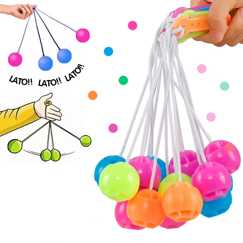 Click Clack Ball Bump Clackers Ball - Orange-Blue-Green-Red-Purple - Odeez | Educational Toys Pakistan 
