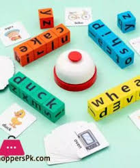 Word Spelling Blocks Building Challenge Game 50 Spelling Cards - 053