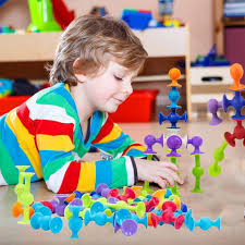 Suction Blocks 16 PCS Sensory Construction Toy for Kids Creative STEM Building Set - 237