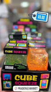 Cube Squeeze Glitter Stress Cube - Random Color