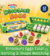 Matching Dinosaur Eggs Color Sorting Learning Toy - B75