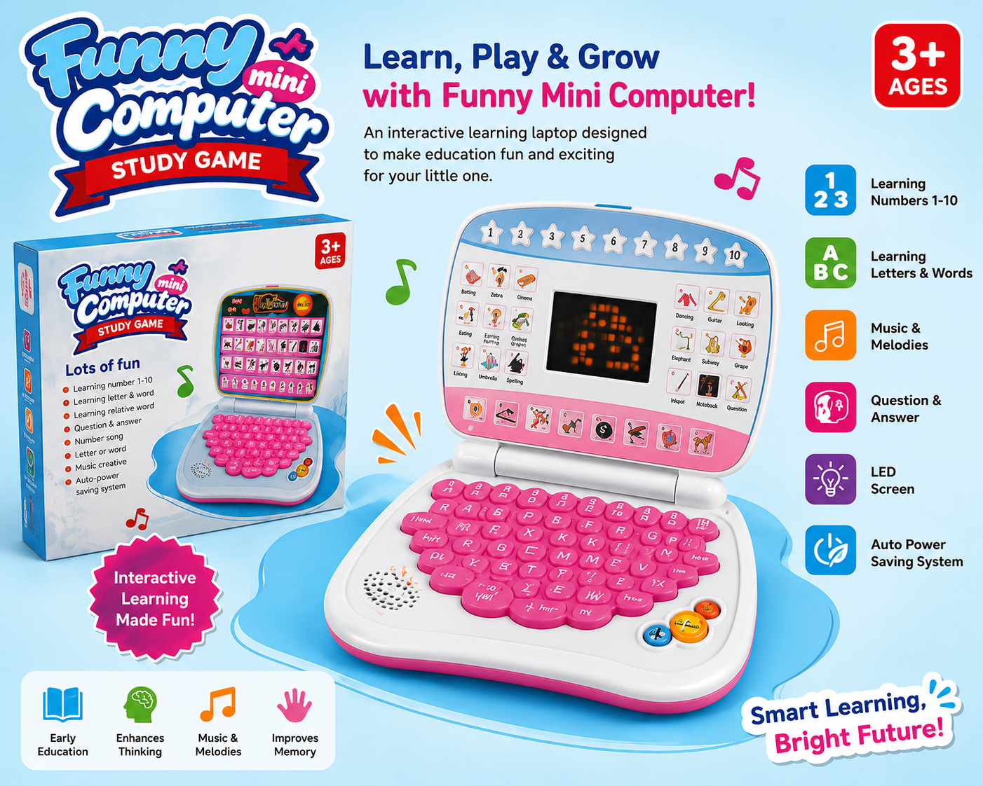 Funny Mini Computer Study Game - 828