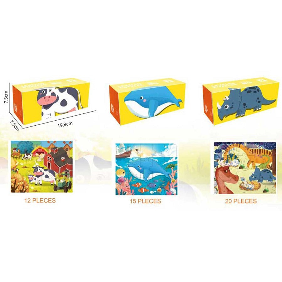 3 in 1 Scene Animal Progressive Puzzles Level 2 - Default Title - Odeez | Educational Toys Pakistan 