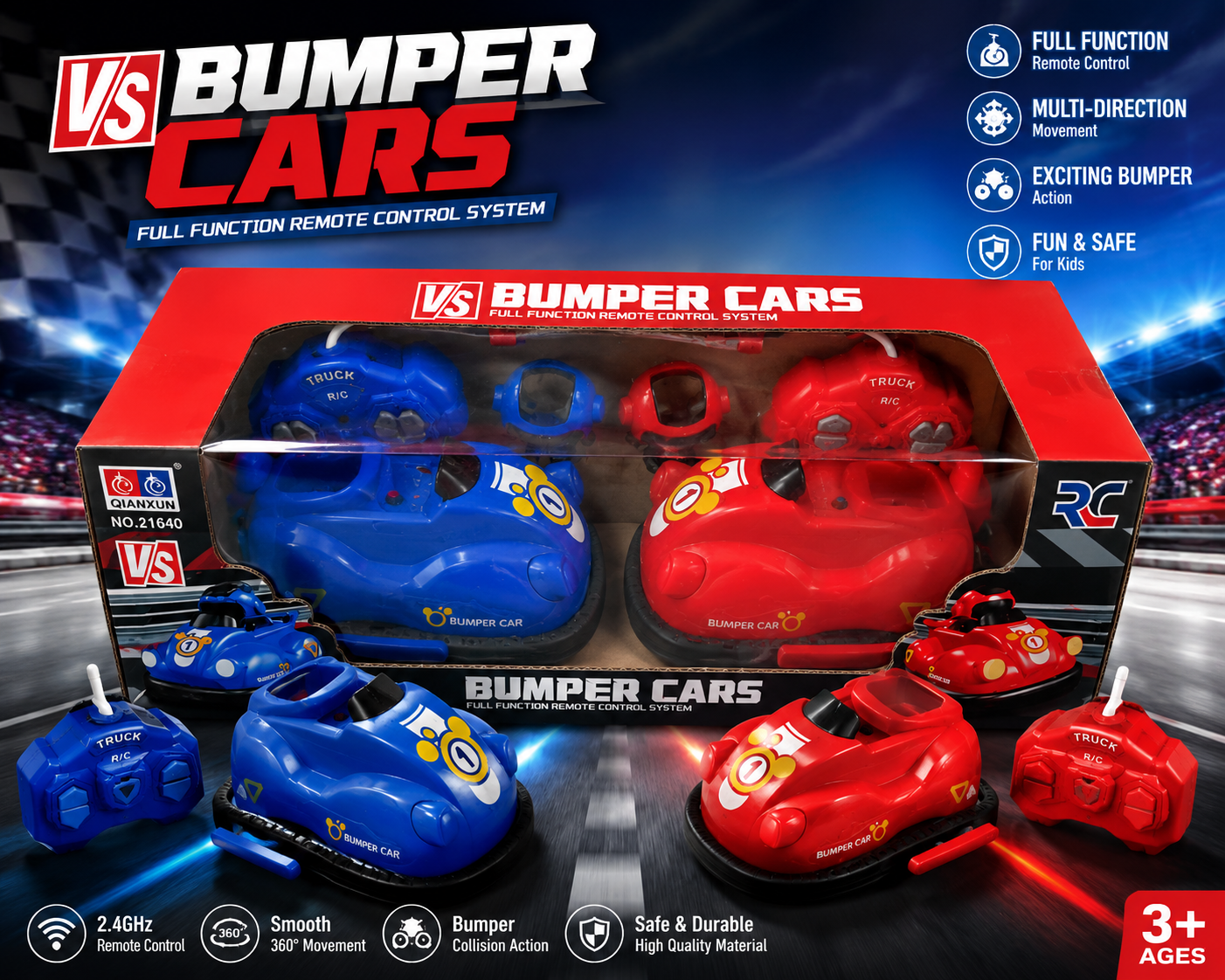 VS RC Bumper Cars – 2 Player Remote Control Battle Set - 192