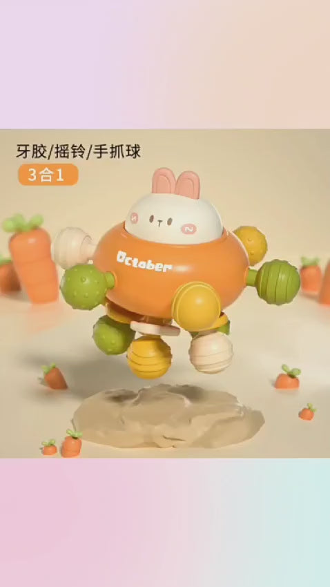 3in1 Silicone Baby Teether Hand Grip Sensory Toy - 001