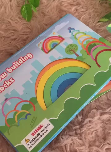 Wooden Rainbow Building Blocks 9 pieces - 070