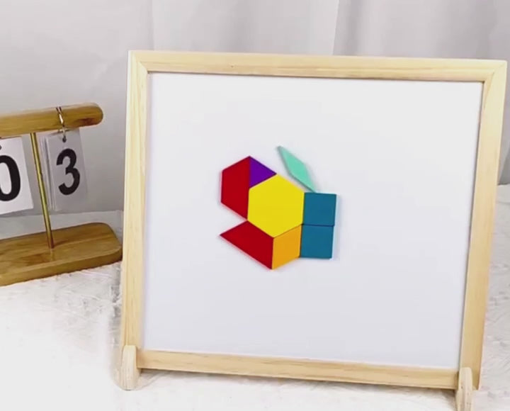 Magnetic Geometry Wooden Puzzle Drawing Board  248 pieces