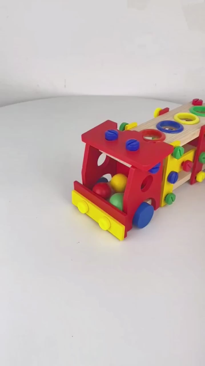 Wooden Reassembly Nut Screw Car Kit - A21