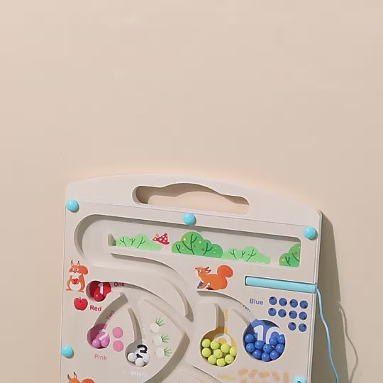 Wooden Magnetic Color and Number Maze Board - 018