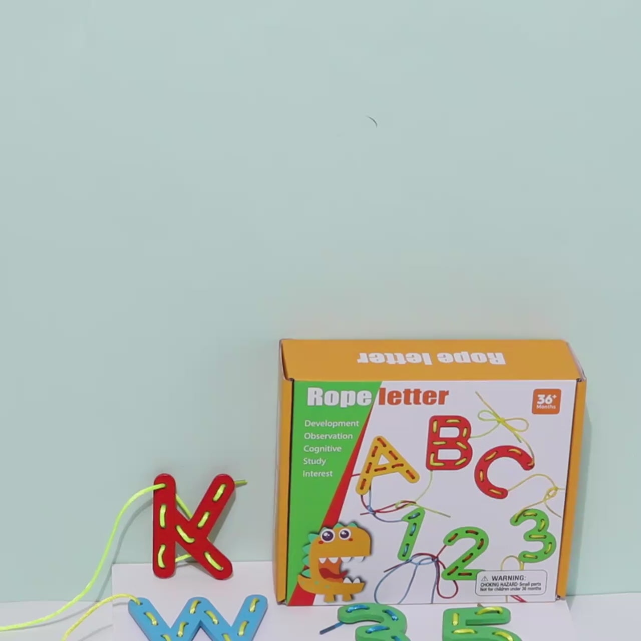 Wooden Cognitive Number and Letter Threading Education Kit - 048