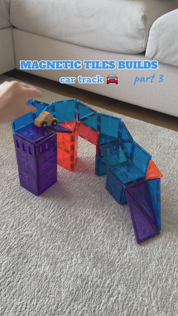 DIY Magnetic Tiles Car Track Building Puzzle - 50 pieces