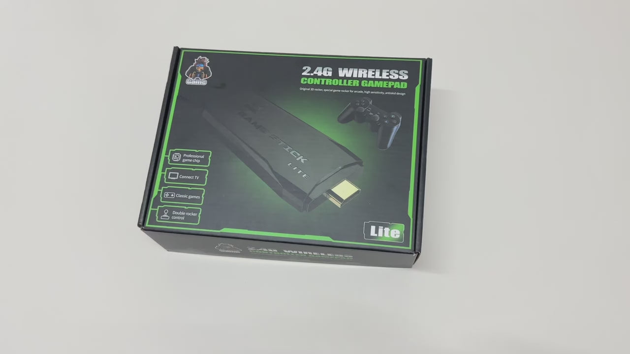Wireless Retro Gaming Console Stick with Built-in 20000 Games and Two Controller