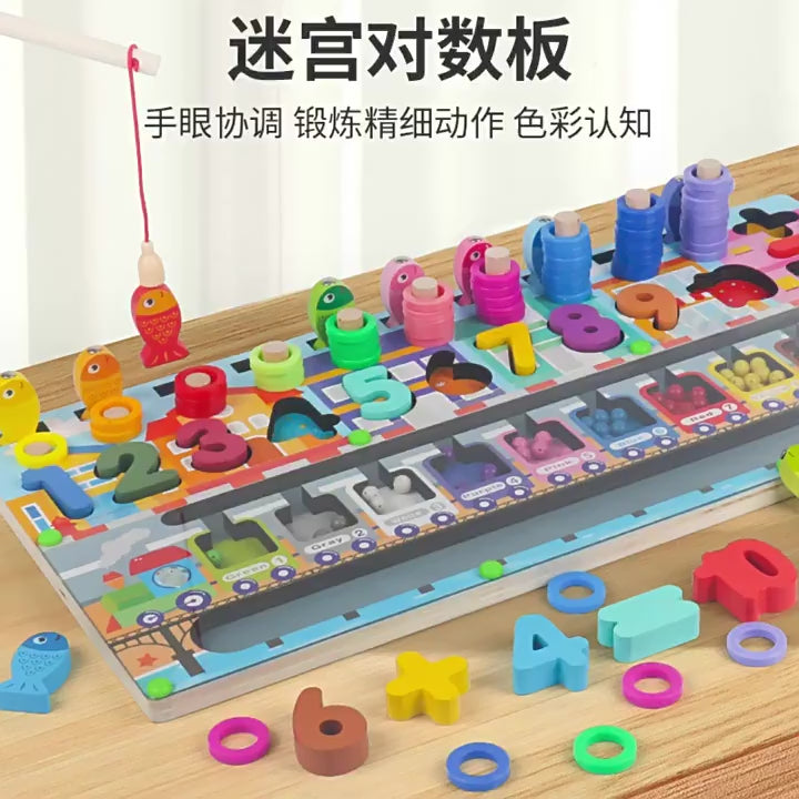 Wooden Multifunctional Alphabet logarithm Maze  Board - A20