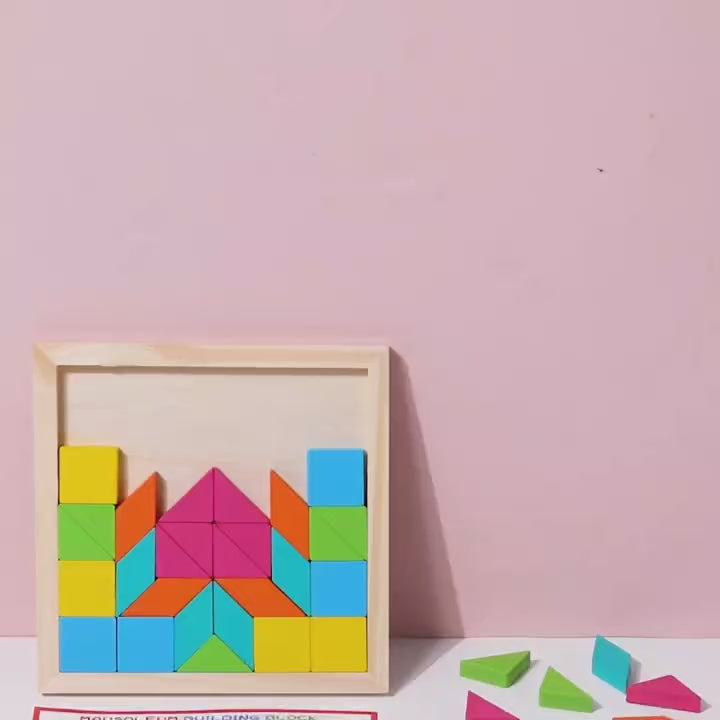 Wooden Geometrical Shapes Pattern Tangram Puzzle - 533