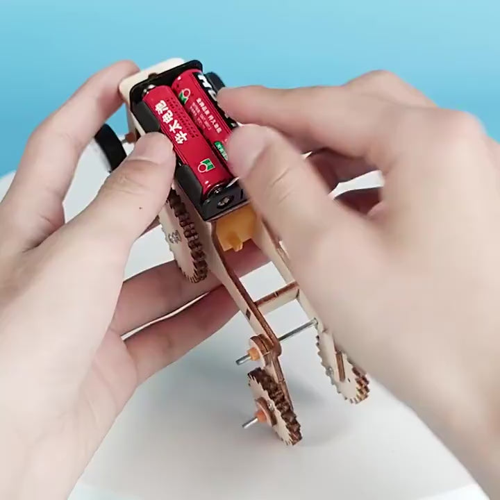 DIY Gear Shuttle Car Assembly Model Scientific Experiment - 088