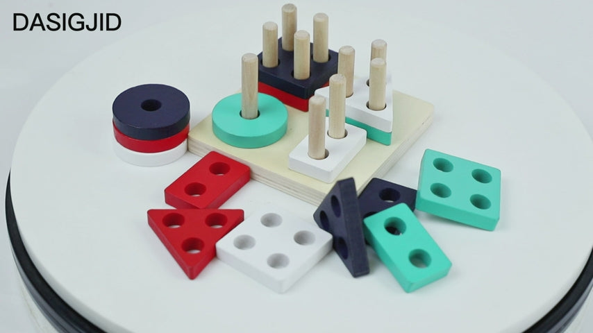 Wooden Shape Four Columns Puzzle - 952