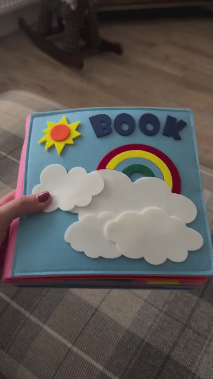 Felt Quiet Busy Activity Sensory Book for Preschool - 16 Themes