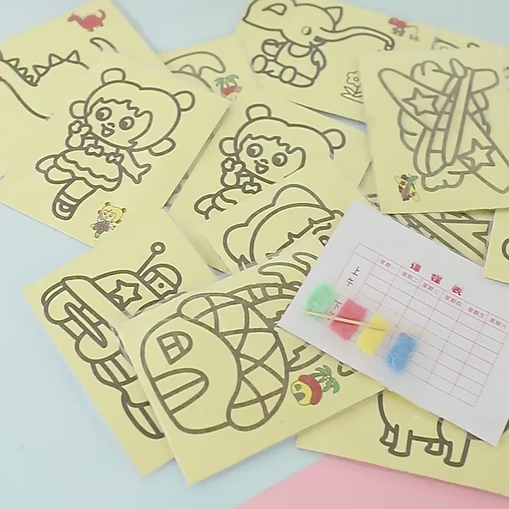 Creative Colorful Sand Paper Art for Kids Random Designs - 205