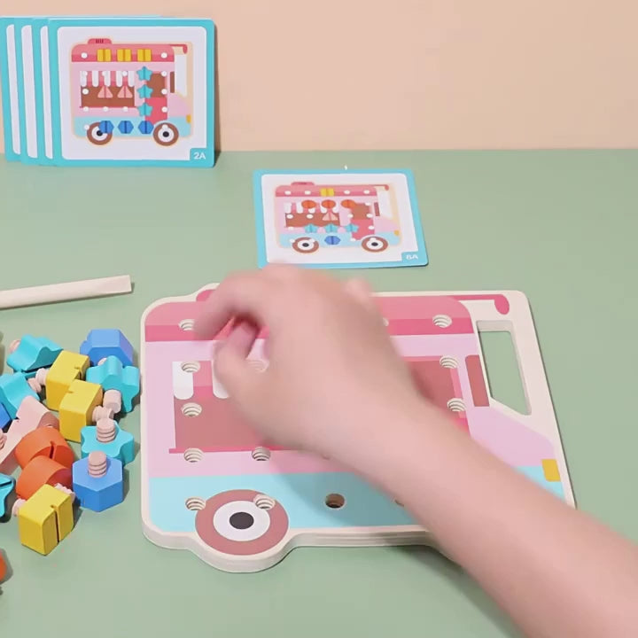 Shape Screw and Nut Combination Wooden Kit - 672