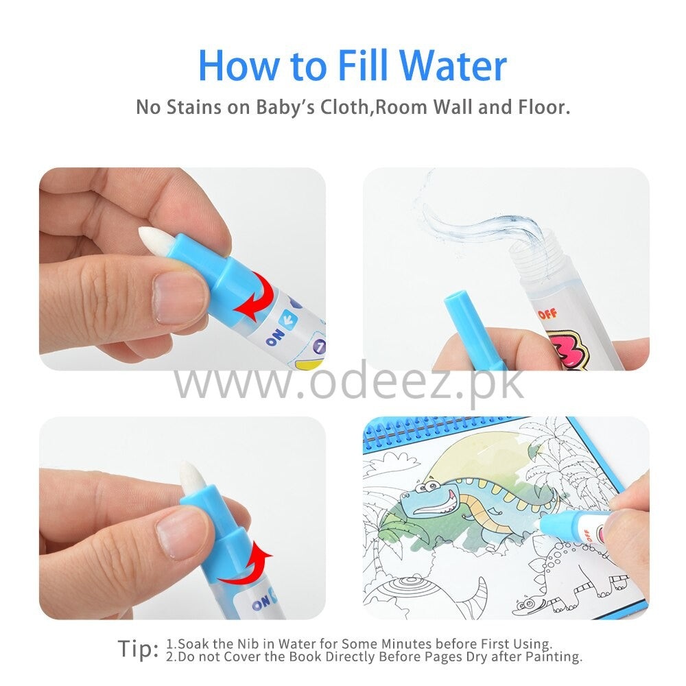 Water Doodle Painting Drawing Book - Dinosaur - Default Title - Odeez | Educational Toys Pakistan 