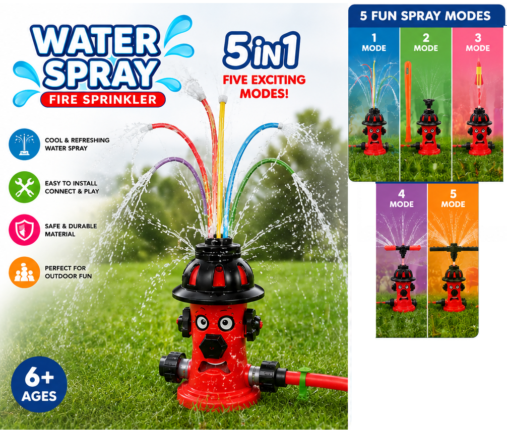 5in1 Water Spray Fire Hydrant Sprinkler Pretend Play - 067