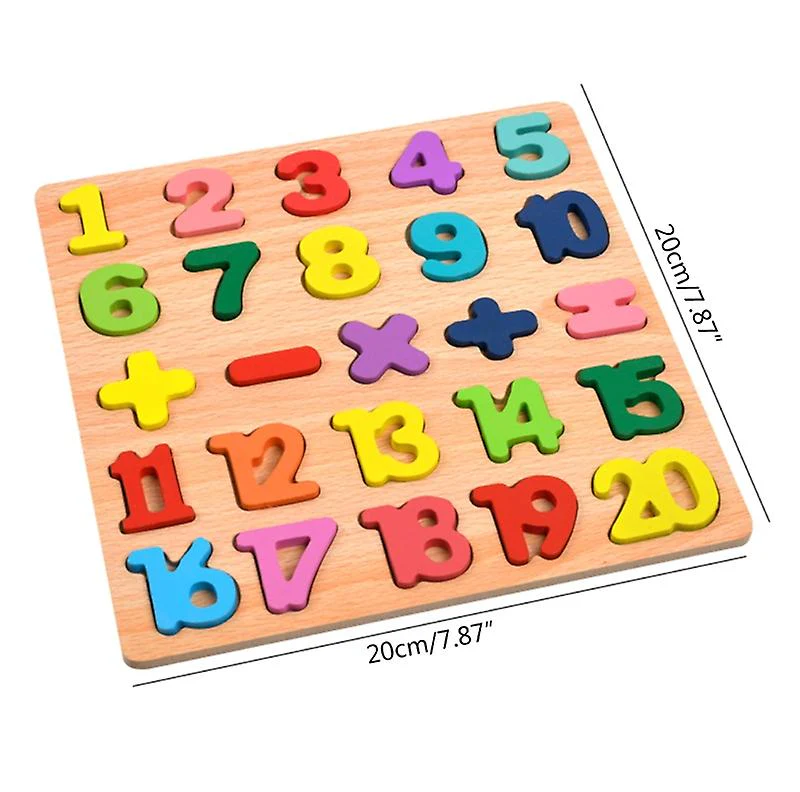 Wooden 3D Alphabet, Numbers & Shapes Learning Puzzle - no knob - Board