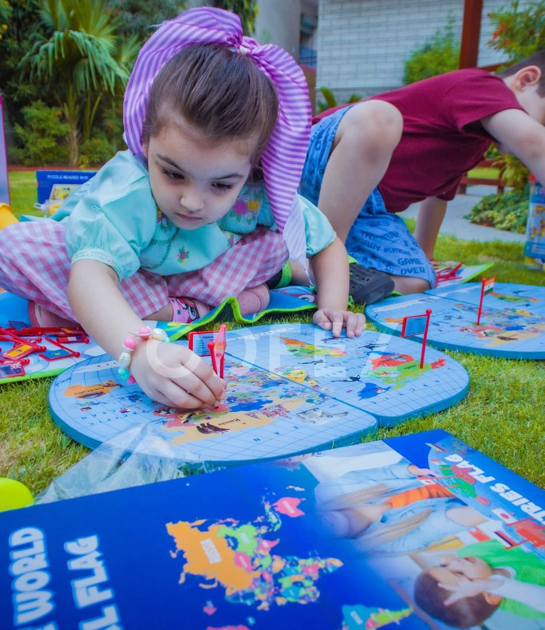 Wooden World Map With Recognition 30 Countries Flags - 003 - Default Title - Odeez | Educational Toys Pakistan 