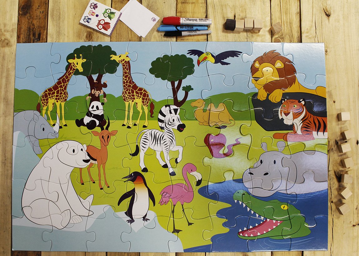 Zoo Animals Jumbo Floor Puzzle - 35 pieces - Default Title - Odeez | Educational Toys Pakistan 
