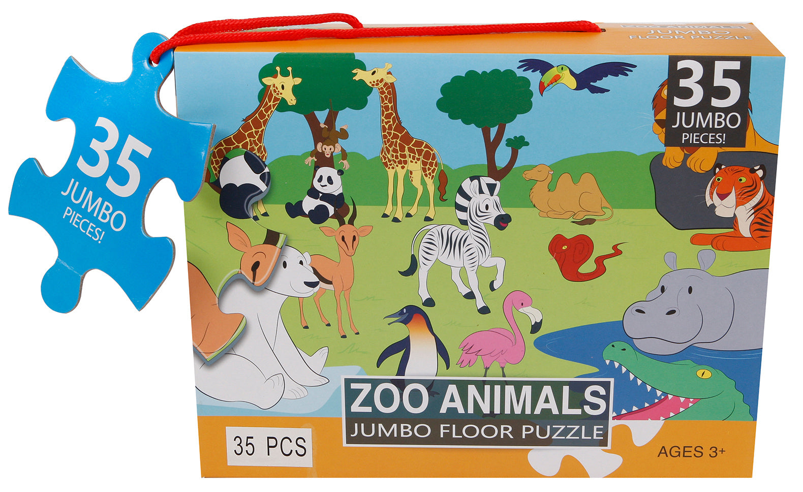 Zoo Animals Jumbo Floor Puzzle - 35 pieces - Default Title - Odeez | Educational Toys Pakistan 